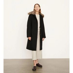 Vince Faux Fur Collar Coat